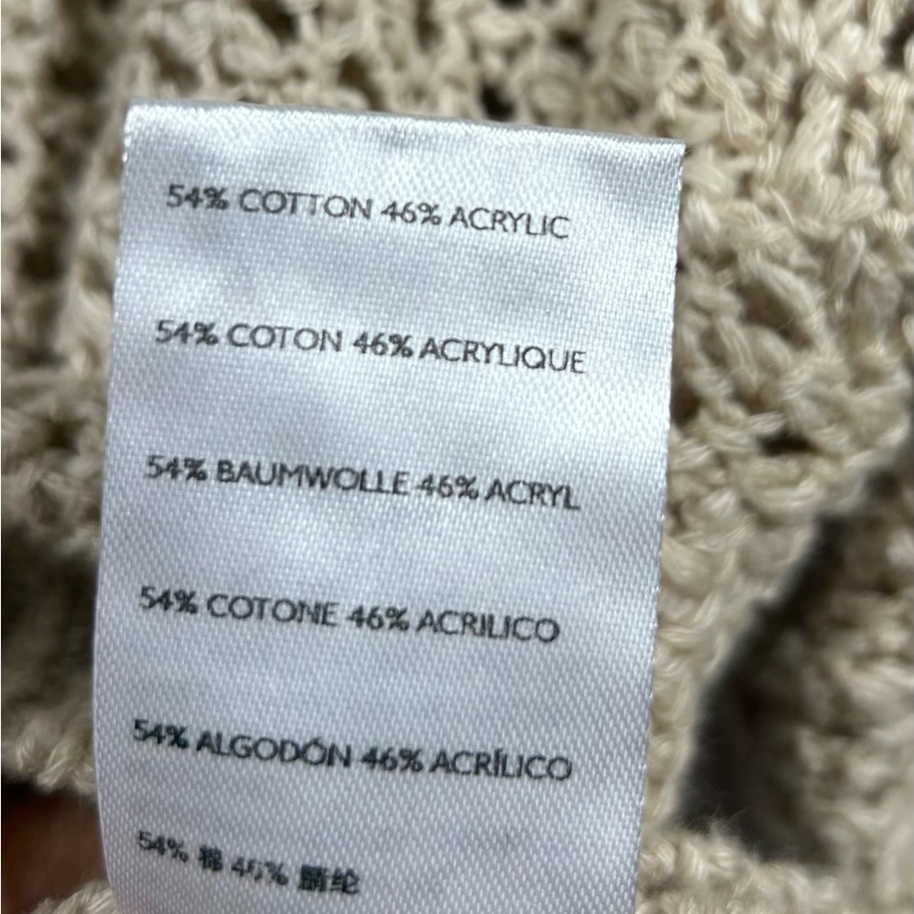 NEW Free People Crochet Knit Cropped Womens Button Down Sweater Cardigan Sz L - Picture 11 of 11